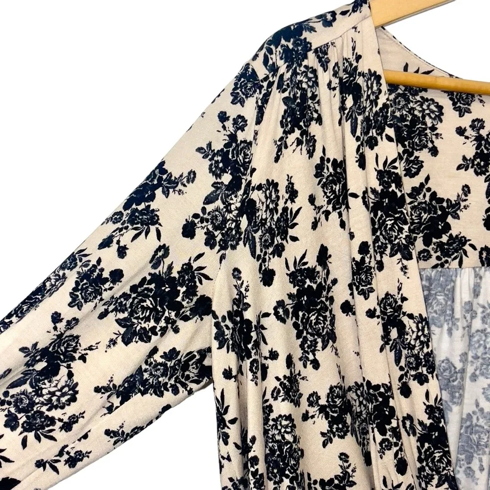 Free People Imtimately Floral Turnt Bodysuit in Ecru Combo Medium - Picture 9 of 16